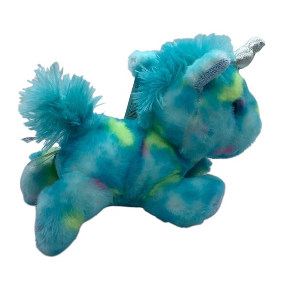 Aurora Bright Fancies Blueberry Ripple Unicorn Plush Toy 8" Long Multicolor NEW - Picture 4 of 7
